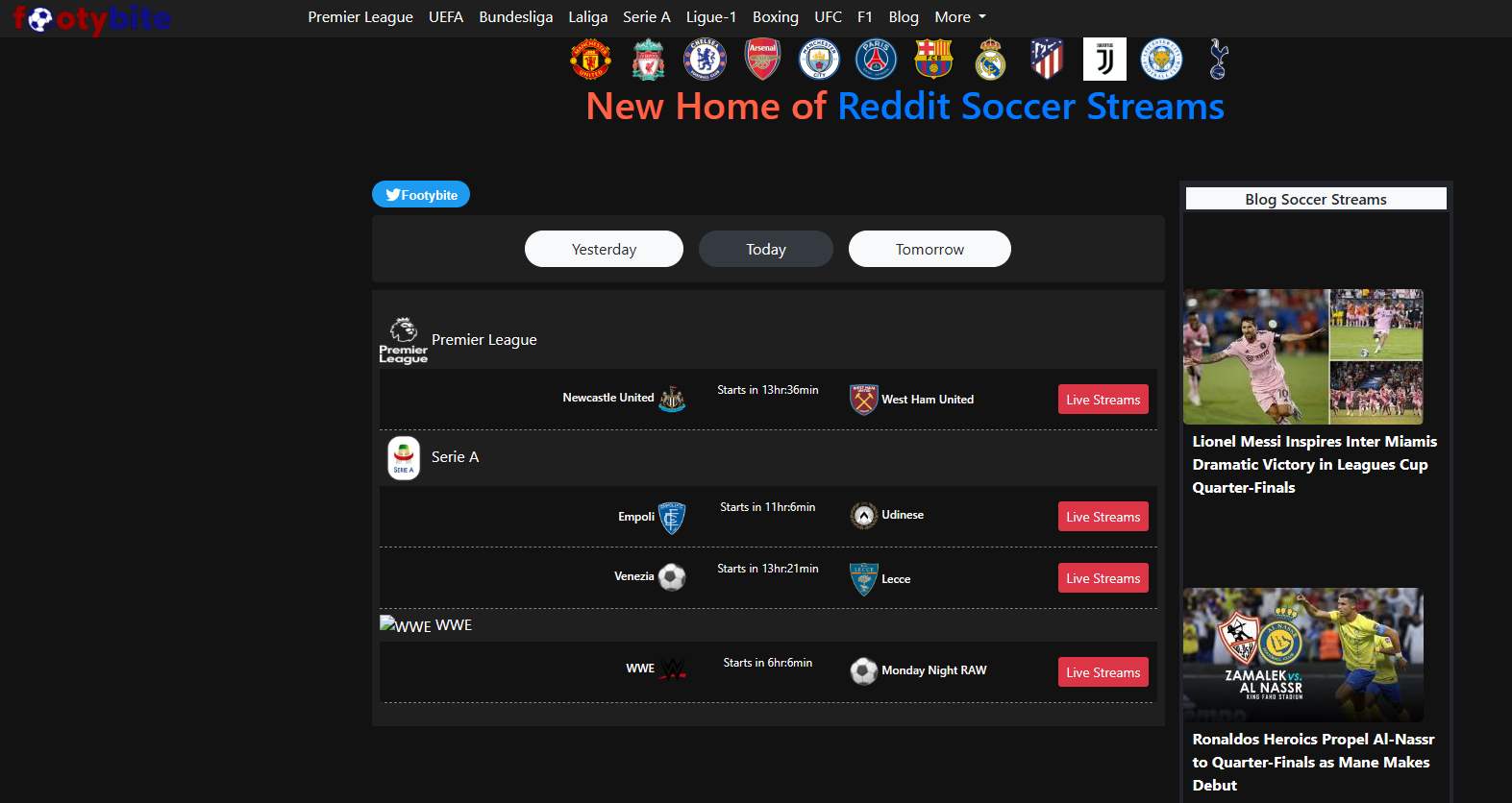 footybite sitios de Streaming deportivo