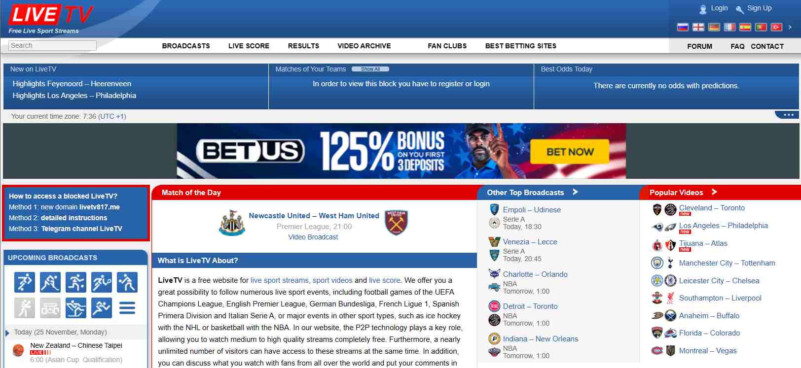 livetv sitios de Streaming de deportes gratuitos