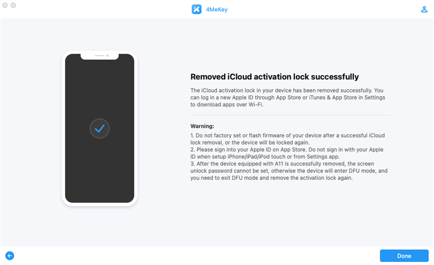 activation lock removed successfully