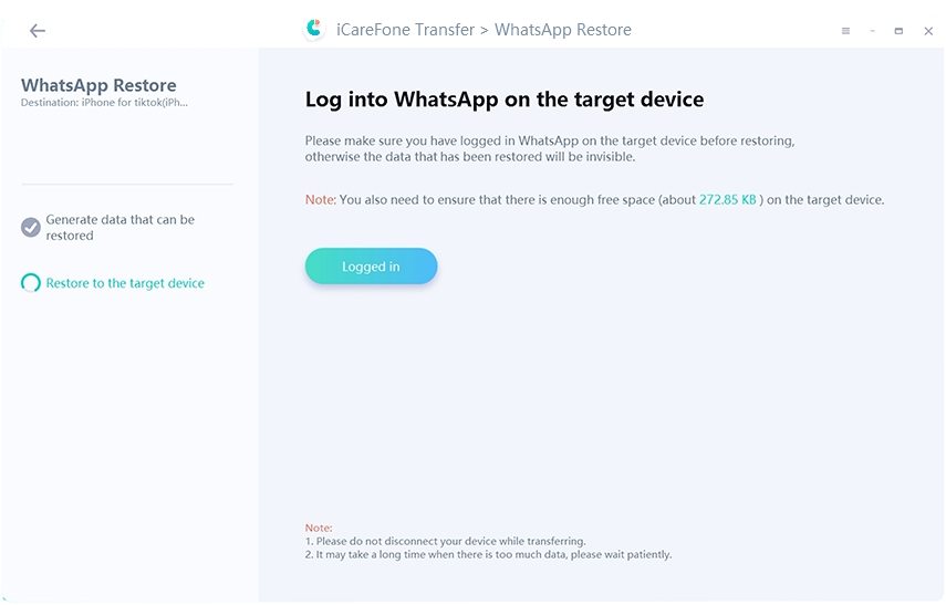 login whatsapp on ios