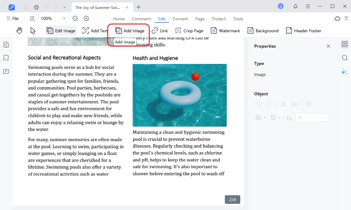 agregar imagen al pdf con pdnob pdf editor