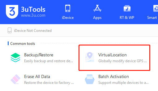 3uTools ubicación virtual