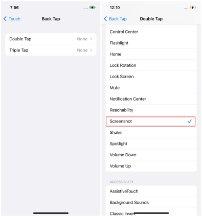 reset iphone back tap settings