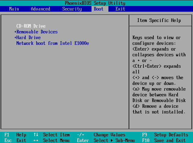 on-screen Windows 8 booting options