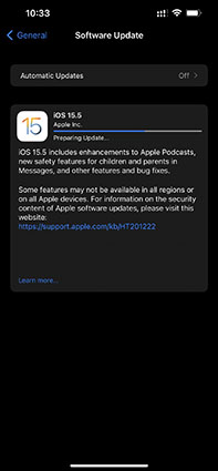 iOS 17/16.5/15.5 preparazione dell'aggiornamento bloccato