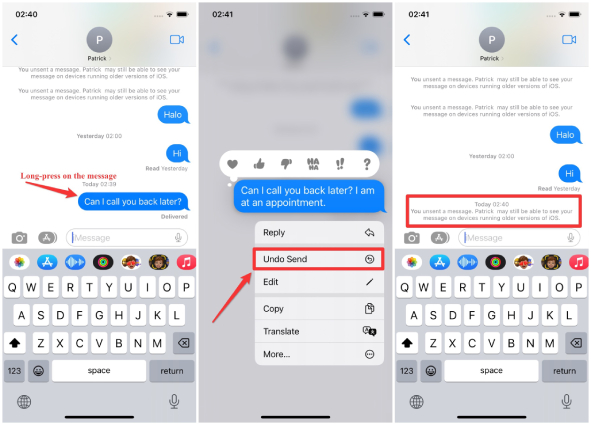 ios 16 unsend imessages