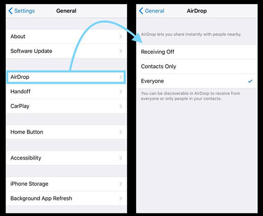 set up airdrop