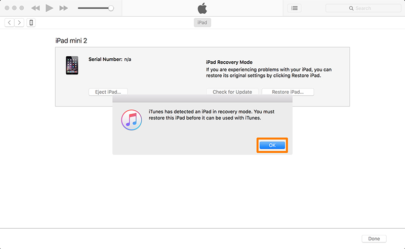 restore ipad in recovery mode