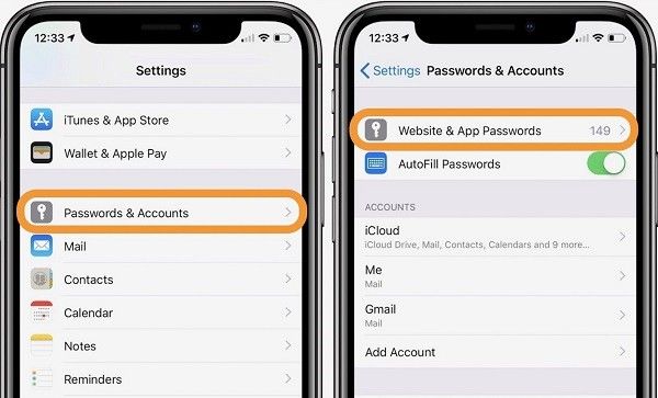 passwords did not transfer to new iphone 16