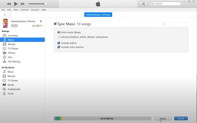 use iTunes to transfer music from android to iphone
