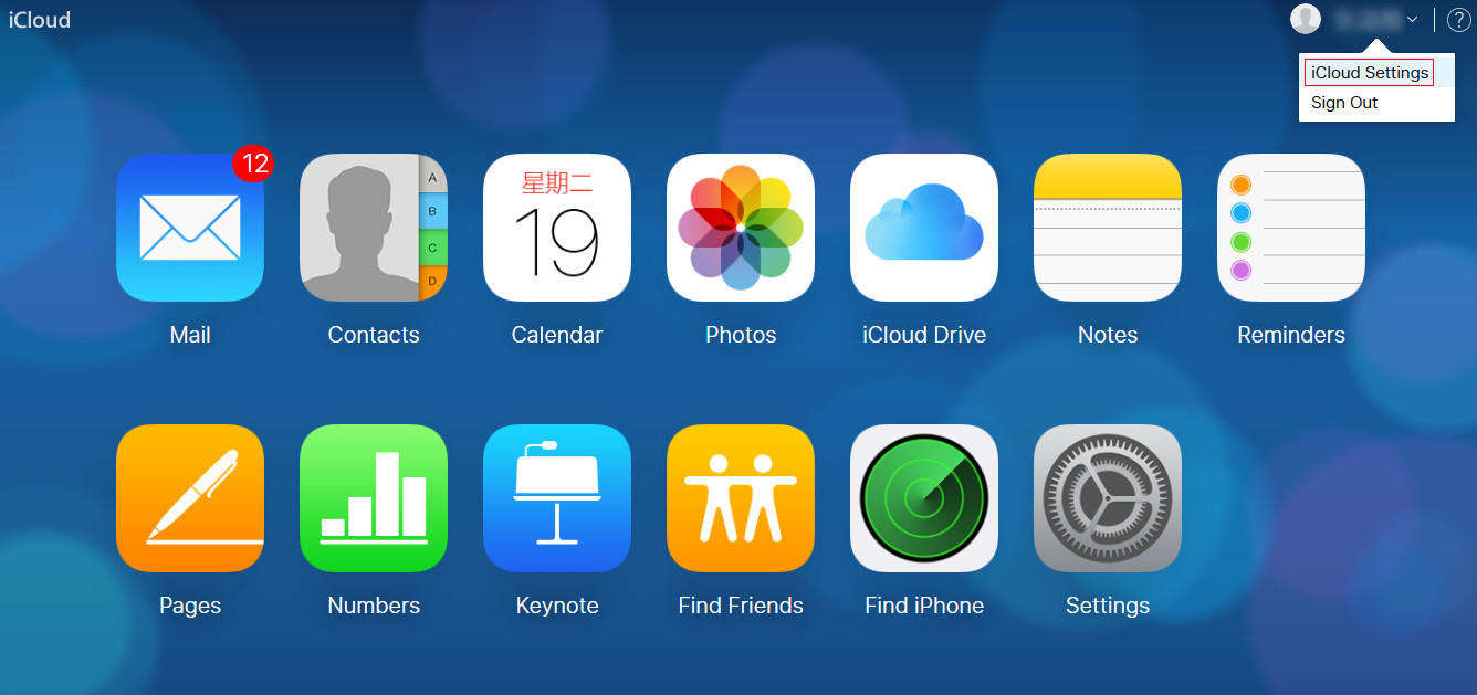 icloud home page