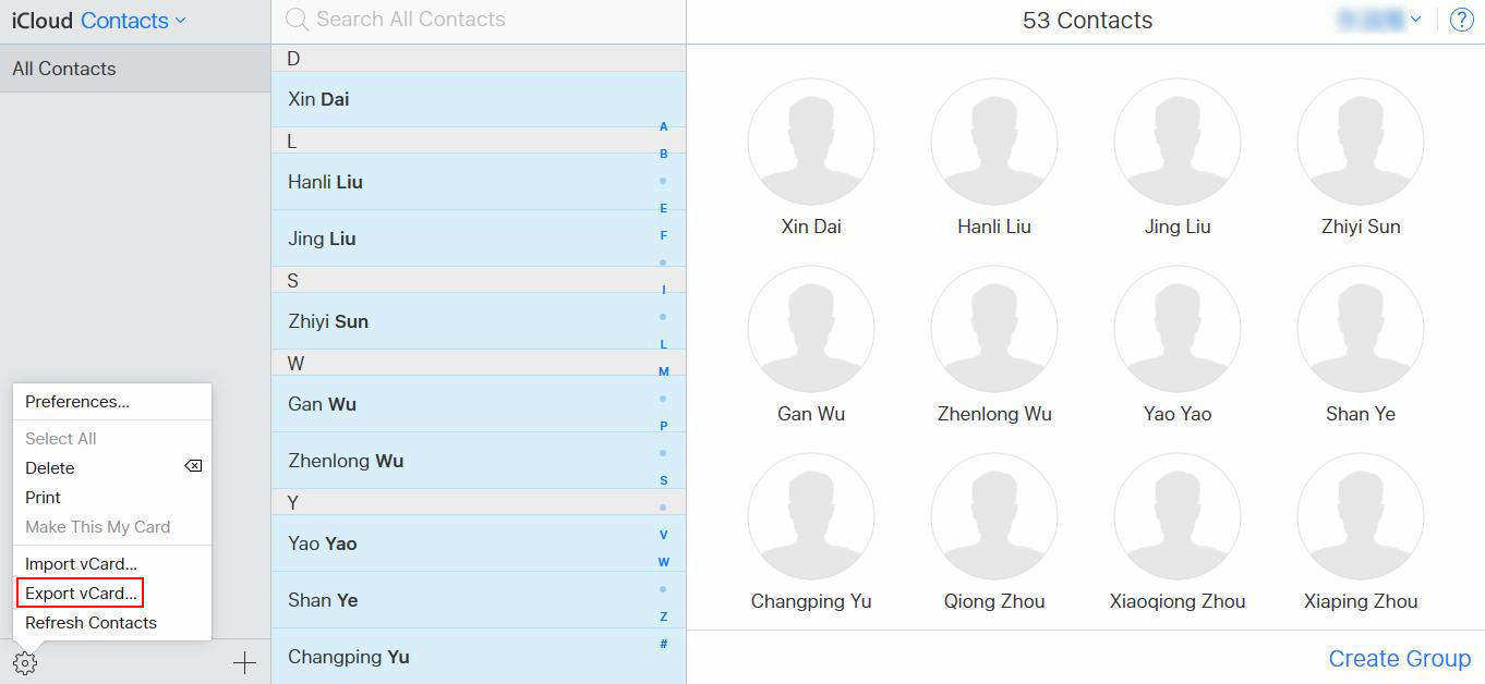 export contacts to mac