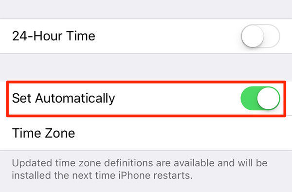 set time and date automatically
