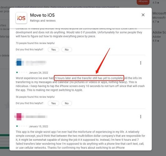 how long does move to ios take