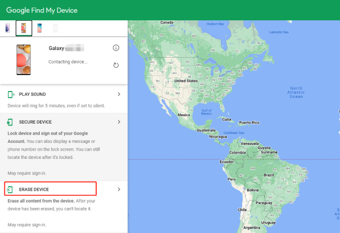 factory reset locked motorola phone via google account