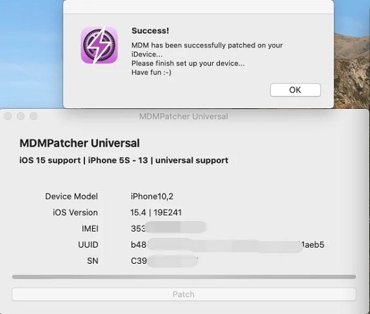 как использовать mdmpatcher для обхода mdm
