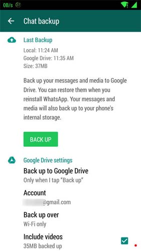 chat whatsapp backup