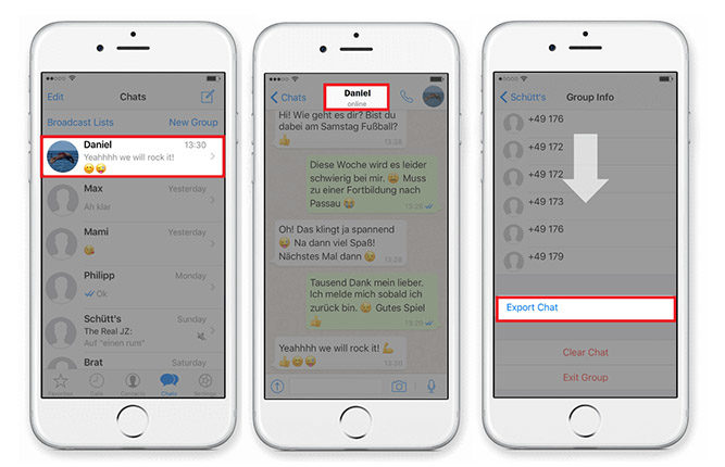 exportar chat de whatsapp a correo electronico