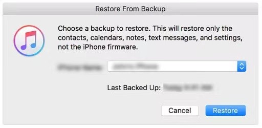 Wiederherstellung des iTunes-Backups auf iPhone 15