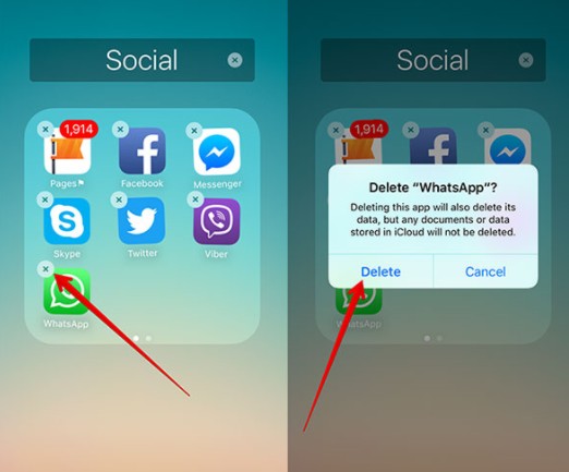 whatsapp delete